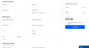 Reviewing Order Details and Entering Information