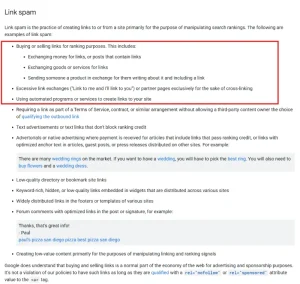 explanation of link spam
